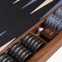 Jeu de Backgammon Pliable en Cuir PU de Luxe, Écologique et Durable, Fait Main et Personnalisé, Éducatif et Stimulant l'Intelligence (à partir de 14 ans)