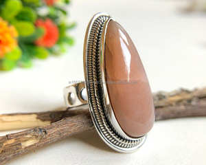 แหวนเงินสเตอร์ลิง925แหวนแฮนด์เมดแหวนพลอยทรงวงรียาวของขวัญสำหรับภรรยาแหวนฝาแหวนโบฮีเมียนสำหรับผู้หญิง - Product Image 6