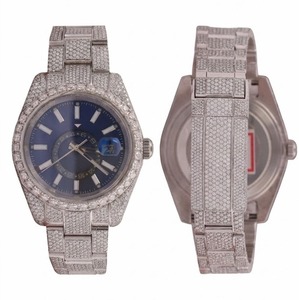 Reloj Clásico con Diamantes Moissanite en Tono Blanco, Totalmente Cubierto de Piedras, Estilo Hip Hop, Movimiento Automático VVS, Acero Inoxidable de Lujo - Product Image 2