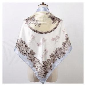 North Approach Women's Square <b>Silk</b> <b>Scarf</b> Floral Print Elegant Multi-Functional Fashion Accessory All Seasons - Product Image 2