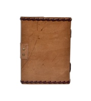 Carnet en cuir vintage couleur charbon, pierres semi-précieuses, 120 feuilles, reliure spirale, papier recyclable fait main, Grimoire, cadeau, carnet de croquis