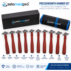Marteaux à bijoux PrecisionSmith pour planchage, relief, gaufrage, texturation, rivetage, bois et acier, 10 pouces, ZETOMEDPRO - Product Image 6