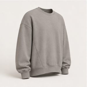 Sudadera Personalizada para Hombre, Cuello Redondo, Estilo Relajado, Color Gris Cálido, Tejido Suave, Mezcla de Modal y Felpa, MCRW-0036 - Product Image 2