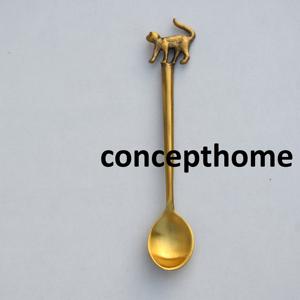 Cuillère à thé en acier inoxydable, forme coquille, faite à la main, gaufrée, manche long, poli miroir, écologique, plaqué argent, design moderne - Product Image 2