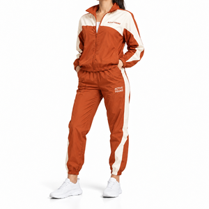 Premium Quality Crop Top Fit Zip Up Jacket & <b>Baggy</b> <b>Joggers</b> Tracksuit For <b>Women</b> Casual Wear Lightweight Windproof Sweatsuit - Product Image 4