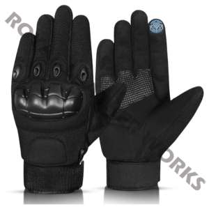 Sporty <b>Touch</b> <b>Screen</b> <b>Gloves</b> Black Pu Material Wrist Length Polyester Lining For Sports Four Seasons Use - Product Image 1