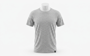 เสื้อยืดคอกลมแขนสั้นสีเทาสำหรับผู้ชาย ทรงปกติ สีพื้น ผ้าฝ้าย 100% ใส่ได้ทุกฤดู ย้อมสีเรียบ - Product Image 1