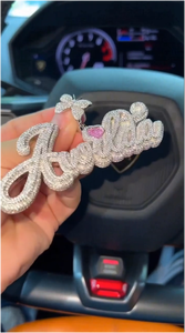 Colgante Personalizado con Nombre en Moissanita VVS, Chapado en Oro sobre Plata 925, Joyería Hip Hop - Product Image 3