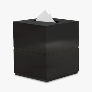 Boîte à mouchoirs en bois noir en gros, distributeur carré de mouchoirs, accessoire moderne pour salle de bain, fourniture hôtelière - Product Image 3