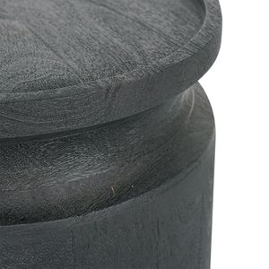 Table d'appoint cylindrique en bois noir D14x16, table de chevet élégante - Product Image 4