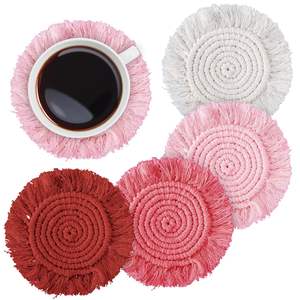 100% pure & Premium Quality Handmade Macrame <b>Coaster</b>, Eco-Friendly Cotton <b>Drink</b> <b>Coasters</b>, Woven <b>Coasters</b> for Coffee Table - Product Image 1