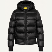 Service de fabrication sur mesure OEM, veste parka hybride imperméable et respirante unisexe d'hiver, veste à capuche zippée noire