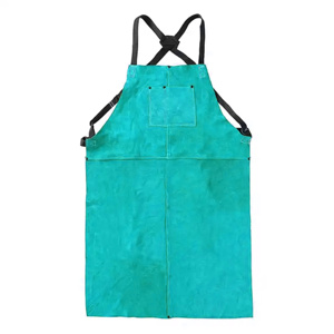 Heavy Duty Cowhide Split Leather Industrial Safety Welding <b>Apron</b> Plain Style Sleeveless <b>Work</b> <b>Apron</b> for Welders Flame-Resistant - Product Image 2