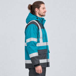 Casual Fashion <b>Reflective</b> Waterproof Safety Work Wear <b>Jacket</b> For <b>Men</b> Yellow Security With Shipment And Delivery Workwear <b>Jacket</b> - Product Image 5
