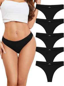 Tanga Sexy para Mujer, Ropa Interior de Tiro Bajo, Encaje, Algodón, Elastano, Suave, Elástica, Transpirable, Cómoda, para Uso Diario y Fitness - Product Image 6