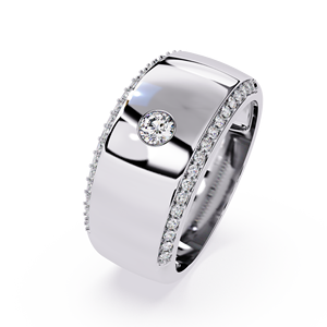 Anillos de oro macizo de 14k para mujer con diamantes de corte redondo de diseño único, para regalo, compromiso, aniversario, boda - Product Image 3