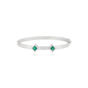 Bracelet en argent sterling 925 de haute qualité, fait main, avec pierre précieuse onyx vert naturel, pour femmes, idéal pour les soirées. - Product Image 1