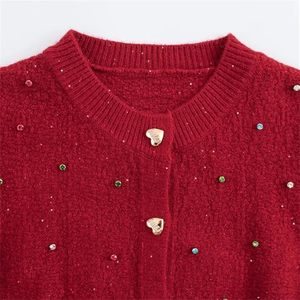 Cardigan en perles respirant d'inspiration vintage pour homme, col en V, tricoté, boutonné, motif losanges, style rétro de luxe - Product Image 6