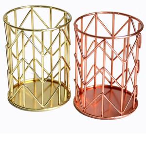 Newest Design Office Desk <b>Pen</b> <b>Holder</b> Set Of 2 Golden And Copper Finishing <b>Pen</b> Pencil or Other Stationery Item Storage <b>Holder</b> - Product Image 1