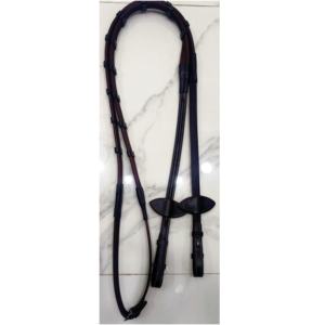 Riendas con cordones de brida de caballo con pasador de plata marrón personalizadas con hebilla o tachuelas de tapón de Riendas de goma suave - Product Image 1