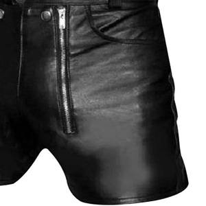 Nouveau style, design unique, short en cuir de vachette pour homme, style streetwear, nouvelle couleur unie, coupe slim 2026 - Product Image 5