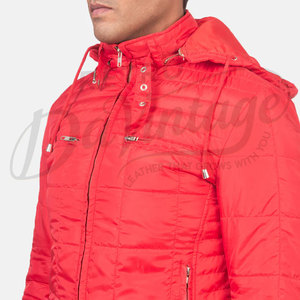 Mens Casual Slim Fit Quilted <b>Puffer</b> <b>Jacket</b> with Detachable Hood Warm Winter Padded Bubble Coat Lightweight Zipper Outwear - Product Image 1