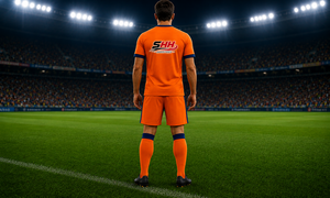 Maillots de football personnalisés de haute qualité, uniforme d'équipe, short de football, impression par transfert thermique, respirant, 100% polyester élastique - Product Image 3