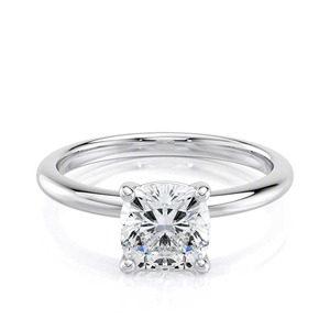 Anillo de Compromiso Solitario con Diamante Cultivado en Laboratorio de Corte Cojín de 1.60 Quilates, Oro Blanco de 14K, Joyería Nupcial Personalizada - Product Image 1