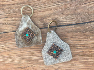 Nouvel arrivage de porte-clés élégant en cuir de vachette très vendu porte-clés en cuir véritable porte-clés de luxe en cuir de forme unique - Product Image 4