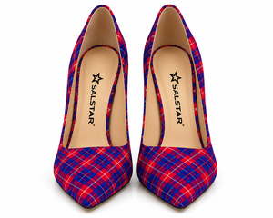 Escarpins à talons aiguilles à bout pointu pour femmes, motif tartan écossais, style écossais, talons hauts à carreaux, fabricant OEM - Product Image 2