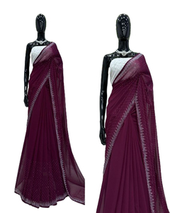 Sari para Mujer, Ropa Tradicional India, Diseño Elegante y Drapeado, Tela Suave y Ligera, Prenda Étnica Hermosa para Bodas - Product Image 4