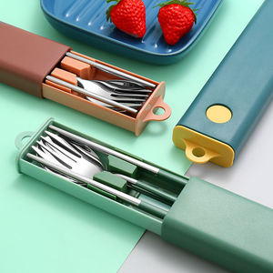 Nouvel arrivage : Ensemble de couverts de voyage réutilisables (cuillère et fourchette) pour le camping, la randonnée et les repas en plein air - Product Image 2