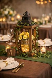 Customized Handmade Wooden Candle <b>Lantern</b> with <b>Black</b> Top Empty Candle Holder For Event & Home Decor - Product Image 5