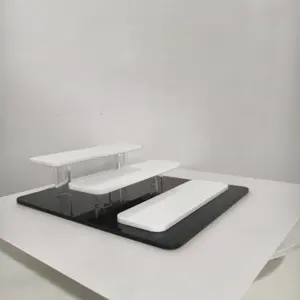 カスタムカウンター使用シンプルなデザインブラックホワイトアクリルテーブルサングラスディスプレイスタンド