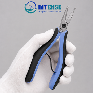 Pince à bijoux professionnelle à bec courbé, outil de pliage de fil de précision avec poignée ergonomique à ressort - Product Image 6