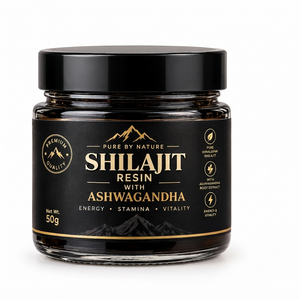Résine de Shilajit de l'Himalaya 100% naturelle de qualité supérieure avec Ashwagandha, qualité alimentaire, favorise l'énergie et la résistance - Product Image 1