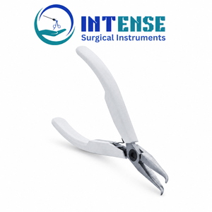 Pince à bijoux professionnelle à bec courbé en acier inoxydable, outil de pliage de fil avec poignée ergonomique - Product Image 1