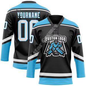 Uniformes de hockey personalizados para equipos, con malla atlética transpirable y gráficos sublimados, confeccionados y cosidos en EE. UU. - Product Image 2