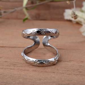 SHYAM JEWELRS Luxury Unisex 925 Sterling <b>Silver</b> Arthritis Splint <b>Ring</b>-<b>Adjustable</b> Thumb & Knuckle Joint Support - Product Image 1