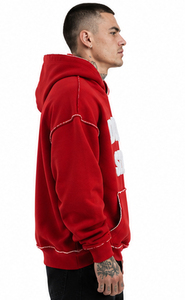 Men Oversized Street Wear Style Heavyweight Fleece Cotton Pullover Hoodie Chenille Embroidery Drop Shoulder Breathable Winter - Product Image 4