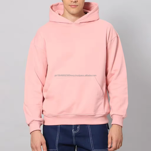 Offre Spéciale coupe régulière sweats à capuche pour hommes sans ficelle bleu 360 grammes français éponge solide vêtement coton hommes à capuche logo personnalisé marque - Product Image 3
