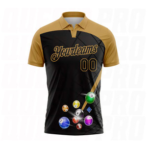 เสื้อโปโลแบบสั่งทำพิเศษ สีดำทองโบราณ ลายลูกบิลเลียด ระบายอากาศได้ดี ซับเหงื่อ แห้งเร็ว สำหรับเล่นกีฬา - Product Image 2