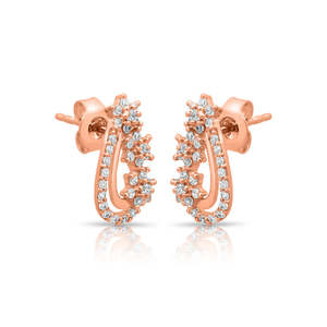 Chic Design Rose Gold Plated 925 <b>Silver</b> <b>Stud</b> Earrings Women's Jewelry Elegant Fashion Jewelry for Wedding bulk price - Product Image 1
