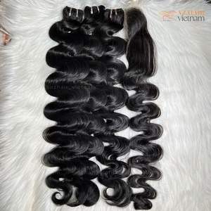 Extensiones de cabello humano vietnamita ondulado de cuerpo más vendida Paquetes de precio de fábrica de alta calidad con envío rápido a todo el mundo - Product Image 5