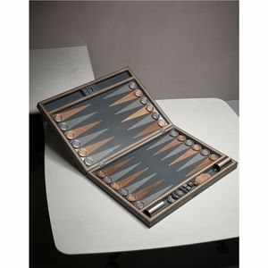 Jeu de Backgammon Premium en Cuir Végétalien avec Gobelets à Dés, Plateau Pliant Portable pour Décoration Intérieure et Divertissement en Voyage - Product Image 3