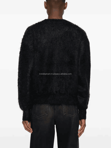 Fashion <b>Men's</b> Autumn-Winter Breathable Stand-Up Collar Solid Color Thickened Warm Loose Casual <b>Long</b>-Sleeve 100% Wool <b>Cardigan</b> - Product Image 4