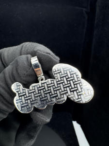 เครื่องประดับ HIPHOP จี้ตัวอักษร Moissanite สองชั้นหนาออกแบบจี้เพชร missanite - Product Image 6