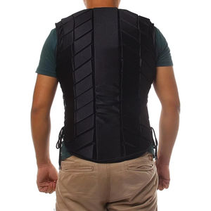 Gilet de sécurité pour l'équitation pour hommes, gilet de sécurité en néoprène sans manches avec fermeture éclair, imperméable, couleur unie, vêtements d'équitation - Product Image 6