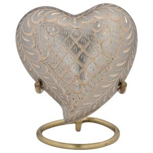 Luxury Brass Heart Cremation <b>Memorial</b> <b>Keepsake</b> Urn Ash Holder Featuring Durable Premium Exterior Craftsmanship - Product Image 1