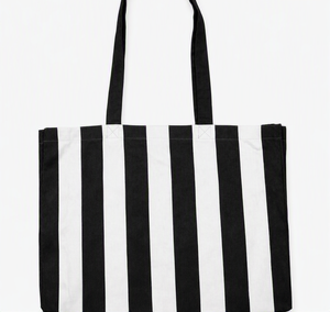 Orange White Striped Canvas Tote <b>Bag</b> Reusable Shopping Carry <b>Bag</b> <b>Gift</b> Packing <b>Bag</b> for Daily Travel - Product Image 6